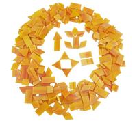 200g Stained Glass Mosaic Tiles, 230 Pieces Square Triangle Rhombus Rectangle Shape Glass Pieces for Mosaic Making Projects (Ginger)