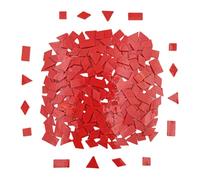 200g Stained Glass Mosaic Tiles, 230 Pieces Square Triangle Rhombus Rectangle Shape Glass Pieces for Mosaic Making Projects (Red)