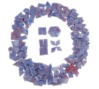 200g Stained Glass Mosaic Tiles, 230 Pieces Square Triangle Rhombus Rectangle Shape Glass Pieces for Mosaic Making Projects (Purple)