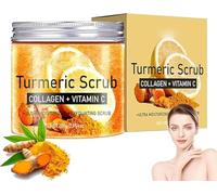 200g Turmeric Scrub - Face & Body Turmeric Scrub, Turmerics and Vitamin C Brightening Body Scrub, Gentle Exfoliation and Deep Cleansing, Suitable for Dull and Dry Skin (1 Pcs)