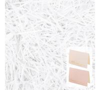 200g White Shredded Tissue Paper with 2 Greeting Cards for Gift Basket, Shredded Paper for Gift Boxes, Shredded Tissue Paper