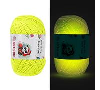 200g Yarn Glow in The Dark Novel Functional Polyester Luminous Chunky Yarn 2mm for Hand Knitting Carpet Sweater Hat Wool Yarn (Yellow)