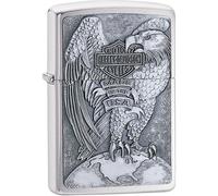 200HD.H231 - Zippo HD Brushed Chrome Lighter Made In Usa Eagle