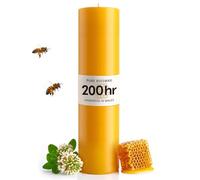 200hr Pure Beeswax Pillar Candle - Handmade in Wales - Natural Beeswax Candles for Home Decor - Perfect for Relaxation and Ambiance