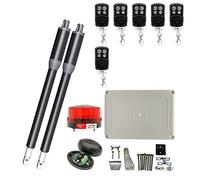 200KG Electric Swing Gate Opener Arms Drive with Multi Remote Control Optional Home Garage Swing Door Operator Motor Actuator(6 Remote with Light)