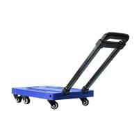200kg Foldable Plastic Cart with 6 Wheels Flat Platform for La & Home UsePortable Hand Truck Ideal for Moving and Transporting (Blue)