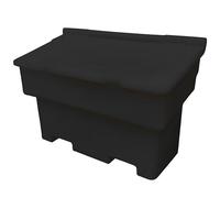 200L Black Grit Salt Bin Stackable Heavy Duty Containers 102x72x52CM