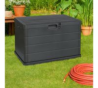 200L Large Anthracite Lockable Garden Cushion Box Outdoor Storage Chest Handles EONLION Black One Size