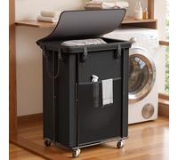 200L Laundry Hamper with Cover, Rolling Laundry Basket with Wheels, Large & Tall Dirty Clothes Hamper with Metal Frame and Removable Bag for Bedroom Aesthetic, Laundry Room, Bathroom, Dorm