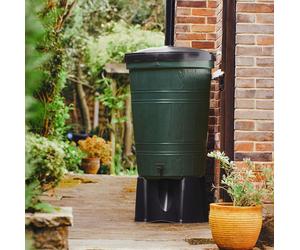 200L Rainwater Harvesting Water Butt Stand Diverter Kit -Green