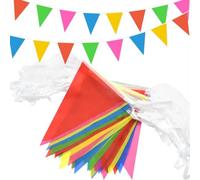 200M/656ft Multicolor Fabric Bunting Banner, 400pcs Triangle Banners Outdoor Pennant Garland Flags for Birthday, Baby Shower, Wedding, Indoor Party Decoration