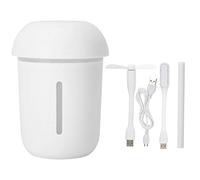 200ml Air Humidifier USB Plug Oil Diffuser Portable Negative Ion Mushroom Mist Maker Quiet Cool Mist Humidifier for Office Bedroom Car Home Desk ABS White (#611)