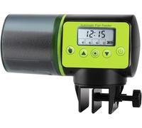 200ml Automatic fish feeder dispenser aquarium with closed lid, battery operated LCD display timer holiday vacation small auto food container accessories for Pond Fish Turtle Tank 7 14 days