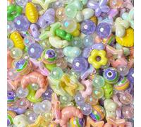 200ml/bag Fancy Mix Beads Pendant for Jewelry Making DIY Craft Decorations Phone Chain Keyring Earrings Bracelet Necklace Home Decor Handbag Decorations Beaded Pens Accessories (BD301)