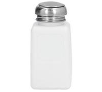 200ML ESD Safe Antistatic Square Solvent Dispenser with Stainless Steel Lid, Press Type, Compact Size, Liquid Pumping Empty Cap for Acetone IPA Solvent Oil (White)