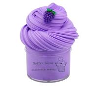 200ML Fluffy Slime Kids Self Make Violet Butter Slime Kit, with Grapes and Accessories for Fruit Slime, Gift Girl Boy Toy, Cake Charms Keep Fragrant Putty