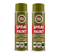 200ml High Grade Matt Gloss Household Spray Paint Can for Autos Wood Metal Plastic Graffiti (2, Metallic Gold)