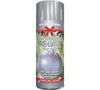 200ml METALLIC Sparkling Silver Christmas Paint tree Decorations spray
