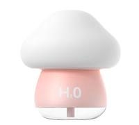 200ml Mushroom Night Light with Humidifier Mini Silicone Pat Decor Lamp (Pink)