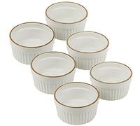 200ml or 290ml Round Ceramic Bakeware Oven Safe Souffle Dishes for Dessert Pudding Creme Brulee (6 x 200ml Dishes)