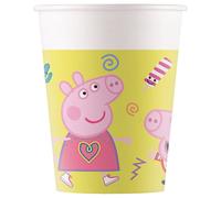Procos Peppa Pig 93471 Party Cups Maximum Capacity 200 ml Pack of 8 Disposable Paper Cups Children's Birthday Party Tableware FSC