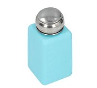 200ML Press Type Solvent Dispenser Push-Type Anti-Static Alcohol Bottle ESD Safe Anti Static Square Bottle with Stainless Steel Lid(blue)