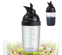 200ml Salad Dressing Shaker, BPA-Free Clear Plastic Measuring Bottle with Dripless Pour Spout, Leak-Proof Container for Homemade Sauces & Dressings