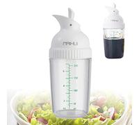 200ml Salad Dressing Shaker, BPA-Free Clear Plastic Measuring Bottle with Dripless Pour Spout, Leak-Proof Container for Homemade Sauces & Dressings