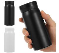 200ml Small Water Bottle, Stainless Steel Small Flask for Hot & Cold Drinks, Vacuum Insulated Portable Travel Coffee Cup Mini Pocket Flask for Home, Office, Gym, Travel, Adult and Kid(Black+White)