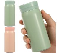 200ml Small Water Bottle, Stainless Steel Small Flask for Hot & Cold Drinks, Vacuum Insulated Portable Travel Coffee Cup Mini Pocket Flask for Home, Office, Gym, Travel, Adult and Kid(Pink+Green)