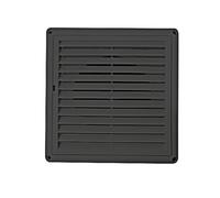 200mm Black Louvred Wall Vent Grille Square Grille Vent with Flyscreen