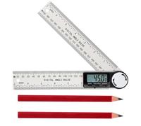 200mm Digital Angle Finder Tool with Carpenter Pencil, 360 Protractor Metal Ruler for Internal & External Angle Measurement Tool for Construction Building Measuring, LCD Digital Angle Finder Gauge