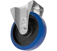 Sealey SCW3200FPEM Heavy-Duty Blue Elastic Rubber Fixed Castor Wheel Ø200Mm - Trade
