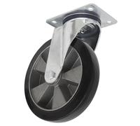 Ø200mm Heavy-Duty Rubber Castor Wheel Swivel - Trade