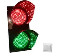 200mm Industrial LED Traffic Light - Red Green Stop and Go Signal with Remote Control, Waterproof Outdoor Warning Lights, PC Housing for Traffic Control(Manual Control,24V)