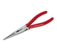 200mm Long Nose Pliers - Drop Forged Steel - 15mm Jaw Capacity - Serrated Jaws