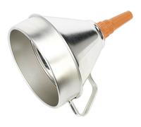 200mm Metal Funnel with Brass Filter - High Rim - Pouring Handle - PE Spout