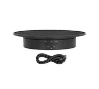 200mm Motorized Rotating Display Stand Bracket 3 Speed Adjustable USB Powered Jewelry Electric Rotating Turntable ([Black 200MM suede model English version])