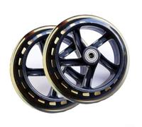 200mm Scooter Wheels with Bearings, Solid Rubber Non Slip Tires Designed for Reliable Performance on Different Road Conditions 200 x 40 mm (Black Transparent)