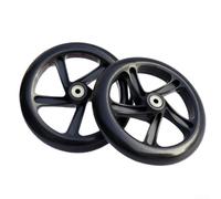 200mm Scooter Wheels with Bearings, Solid Rubber Tires with Groove Texture for Enhanced Friction and Stability on Various Surfaces 200 x 40 mm (Black)