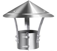 200mm Steel Chimney Cap with Protective Mesh Flue Hood for Corner Chimney Cover & Protect