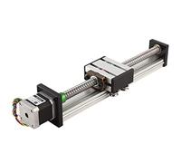 200mm Stroke Single Shaft Ball Screw Linear Guide Rail, CNC Sliding Table with 42 Motor, High Precision Aluminum Alloy Slide Stage for Automation Industry (Screw 1605 Effective Range 200mm)