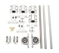 200mm T8 Lead Screw Kit, Linear Motion Guide Rod Shaft T8x8 Lead Screw Shaft Support SC8UU Sliding Bearing Block Flexible Shaft Coupling 8-200 (8-250)