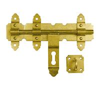 200mm x 200mm Heavy Duty Secure Yellow Galvanised Steel Closing Door Bolt Lock Latch Barrel Sliding Latch Lock for Shed Doors, Gates, Outhouse Doors, Bathroom WCZ (Pack of 1)