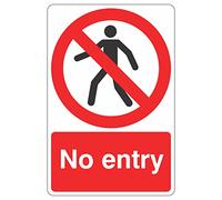 200mmx300mm No Entry With Man Sign Rigid Plastic