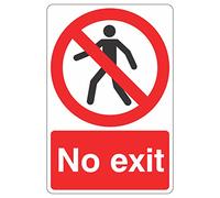 200mmx300mm No Exit With Man Sign Rigid Plastic