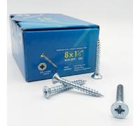 200pc M4 x 40mm Wood Screws (8 x 1 1/2") Twin Thread Pozi CSK Chipboard Timber MDF