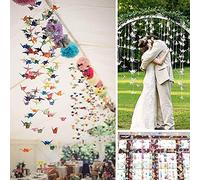200Pcs 10 Strings Rainbow Origami Paper Crane Premade Paper Garlands for Rustic Wedding Party Decorations Origami Cranes Folded Birds Party Streamers Peace Dove-Happiness Good Luck
