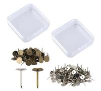 200pcs 11*17mm Upholstery Tacks, Heavy Duty Thumb Tacks & Drawing Pins for Notice Board, Alloy Flat Head Push Pins with Secure Grip, Ideal for Corkboards, Office Pinboards and Wood Fabric Upholstery