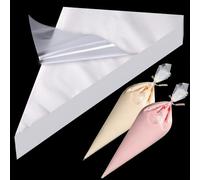 200PCS 12 Inch Medium Disposable Icing Bags, Transparent Tear-Resistant Piping Bags for Cake Cupcake Dessert Decoration, Easy Grip for Pros & Beginners